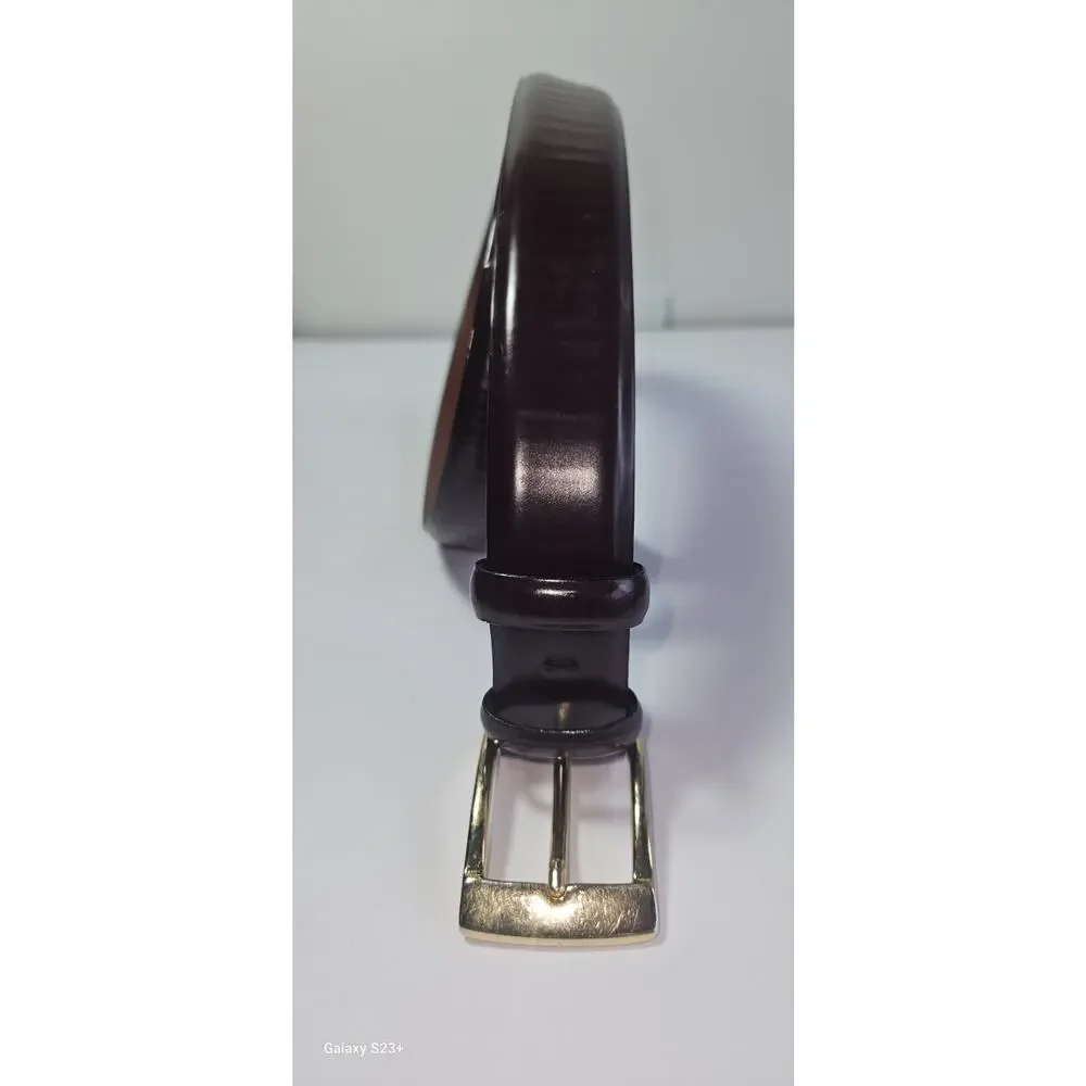 Men's Nordstrom Leather Maroon Glossy Stylish Timeless Formal Wear Belt 115/64